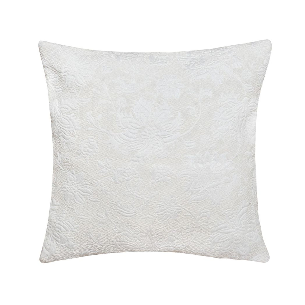 Kissen Jacquard mit Blumen Muster creme